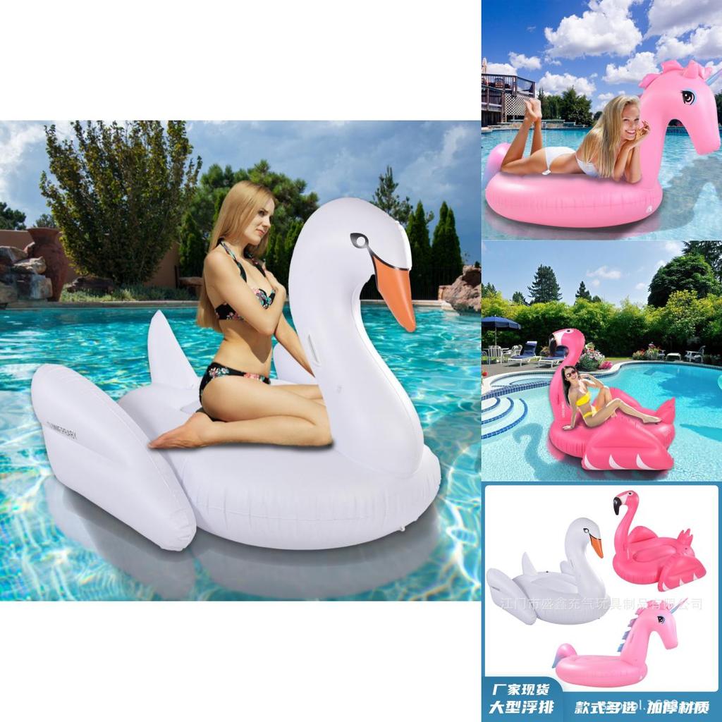 Большой Надувной Лебедь Фламинго Единорог Животное Плавающий Матрас Круг для Плавания Экологичный ПВХ Материал