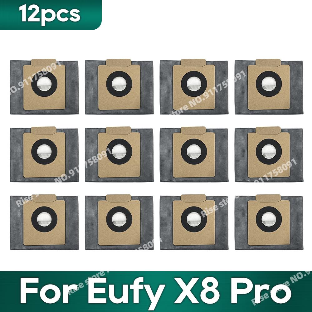 Совместимо для робота-пылесоса Eufy X8 Pro SES, мешки для пыли, аксессуары, основная боковая щетка, сменная салфетка для мытья