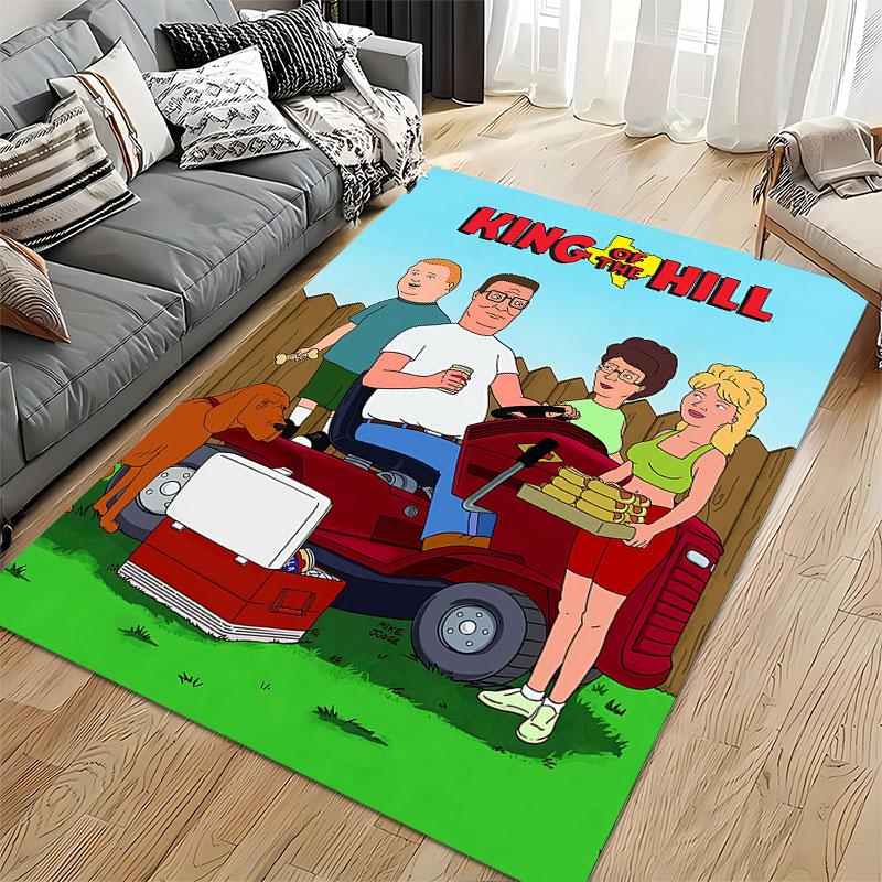 King of The Hill Cartoon Print suitable as a non-slip mat for the living room or bedroom sofa