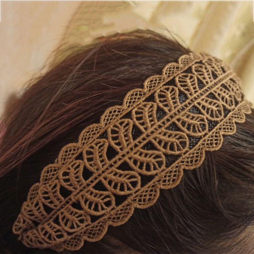 Design Resin Lace Leaves Headband Korean Style Hair Wear Women Hair Accessories Wide Side Hairband
