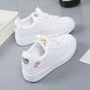 Women Leather Pu Casual Shoes Woman Shoes New Fashion Embroidered White Sneakers Breathable Flower Lace-Up Women Sneakers