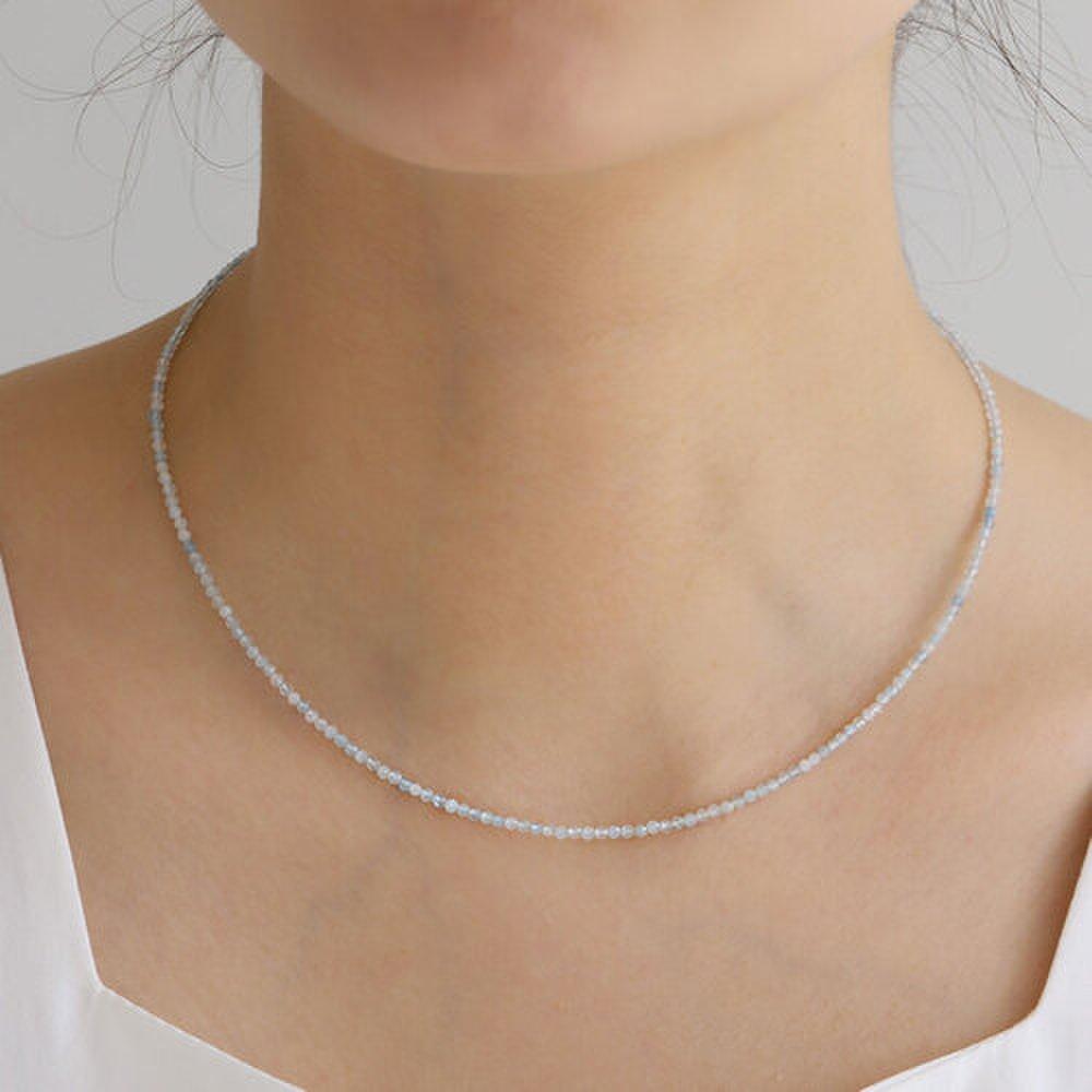 14K Aquamarine Natural Stone Necklace