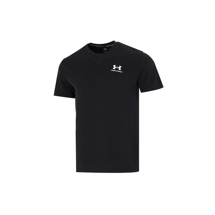 Under Armour Logo Embroidered Heavyweight Short Sleeve T-Shirt Men Tops Black 1373997-001