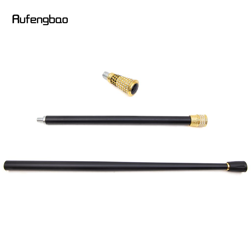Черная искусственная алмазная золотая трость модная декоративная палка джентльмен элегантная косплей трость набалдашник посох 94 см