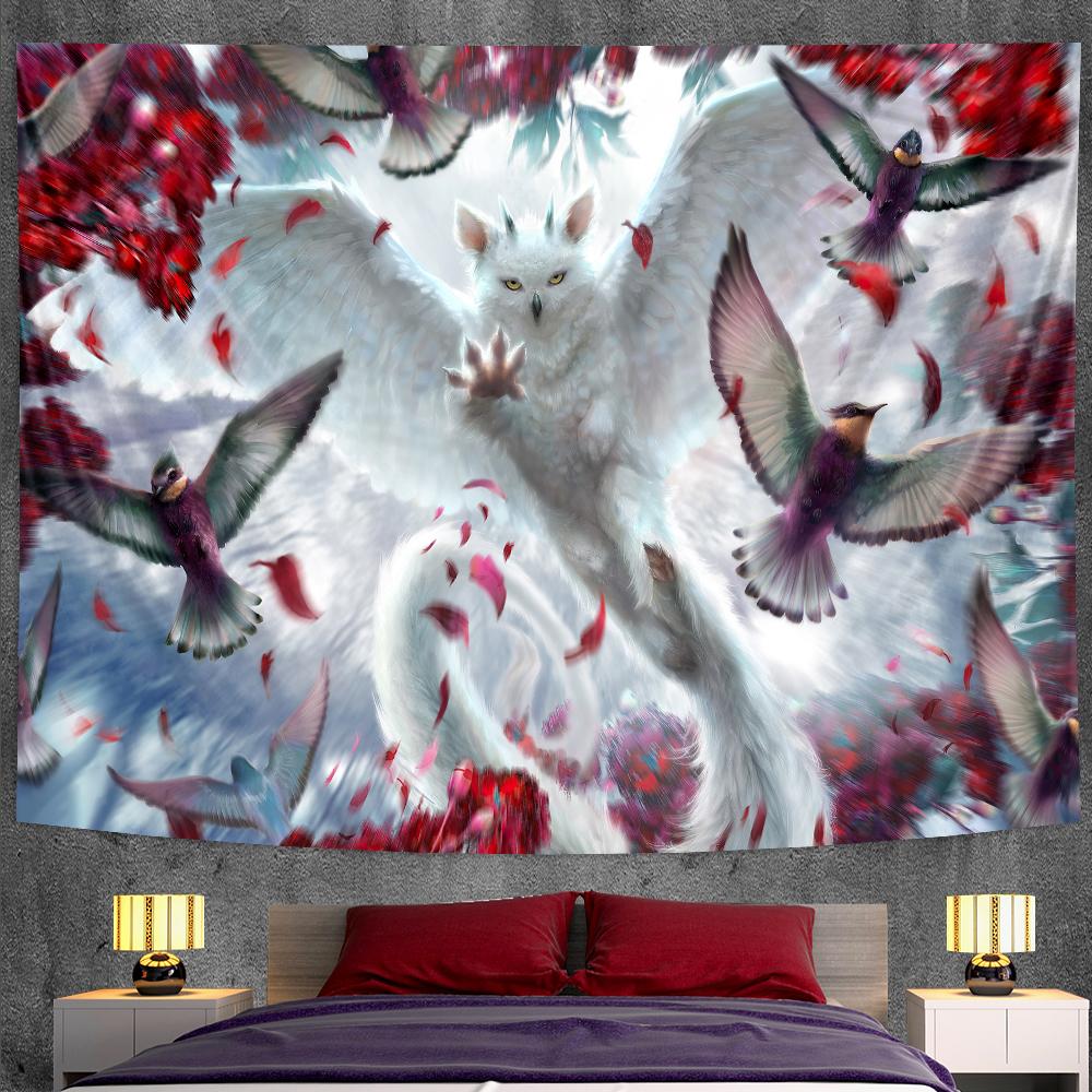 Умная Сова Фэнтези Сцена Волшебство Домашнее Художественное Украшение Гобелен Хиппи Богемный Мандала Украшение Гобелен