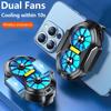 Перезаряжаемый мобильный радиатор, большой ветер, двойной вентилятор, охлаждение для мобильных игр, мобильный вентилятор, мини-радиатор с задним зажимом