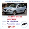 Car Front Wiper Blades For SEAT Ibiza 6L Body Kit Mk3 2002-2008 Durable Noise Reduction Windshield Windscreen Wipers Accessories
