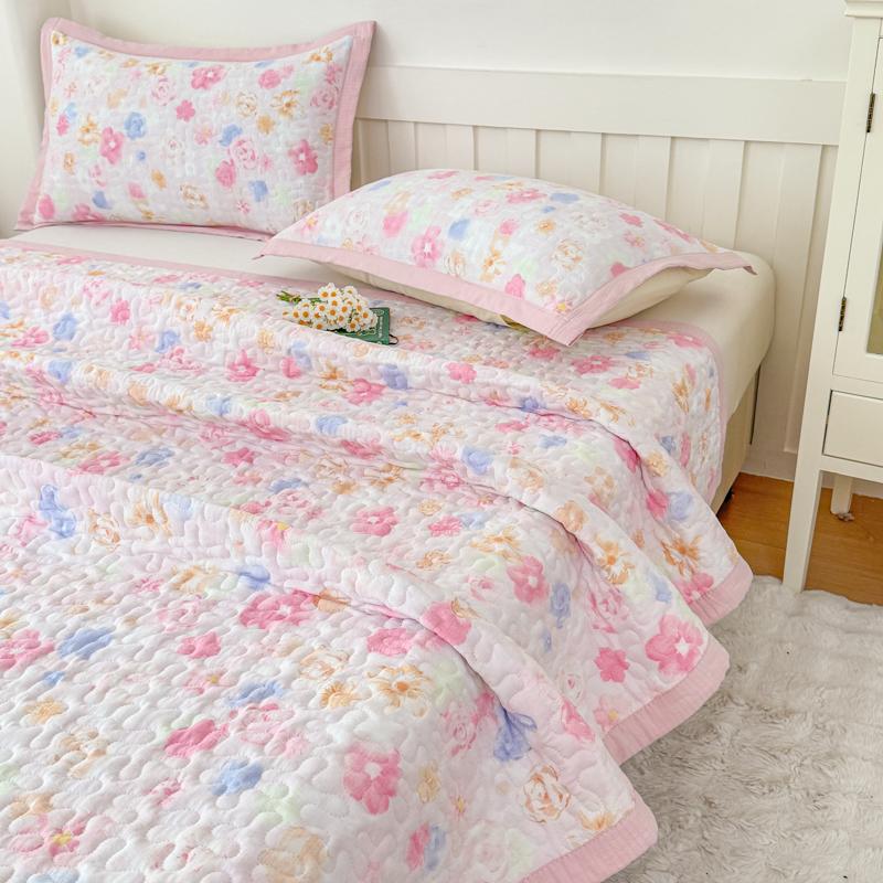 1 шт. Фиолетовый цветок Стеганые покрывала для кровати Толстое лоскутное одеяло Односпальное/Двуспальное/Кингсайз Цветочный стиль Стеганое одеяло Мягкое покрывало