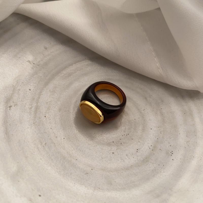 Кольцо из смолы с геометрическим узором, прозрачное/янтарного тона, кольцо на палец, минималистичная текстура, водонепроницаемое ювелирное изделие для женщин и девушек