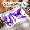 Birds Theme Crystal Velvet Floor Rug Personalized Custom Name Text Warm Carpet Home Decoration