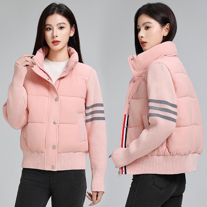 Хлопковая одежда женская короткая осенне-зимняя новая стойка воротник свободная вязка внахлест свободная повседневная куртка куртка хлопковая одежда