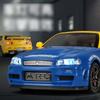 1/32 Nissan GTR R34 Форсаж Модель автомобиля из легкого сплава литая игрушка со звуком и светом транспортные средства украшения игрушки для детей подарок