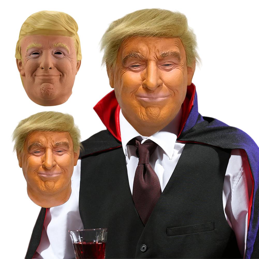 Donald Trump Realistic Celebrity Mask Adult Costume Latex Head Cover American Campaigner Mask Great Halloween Cosplay Party Prop