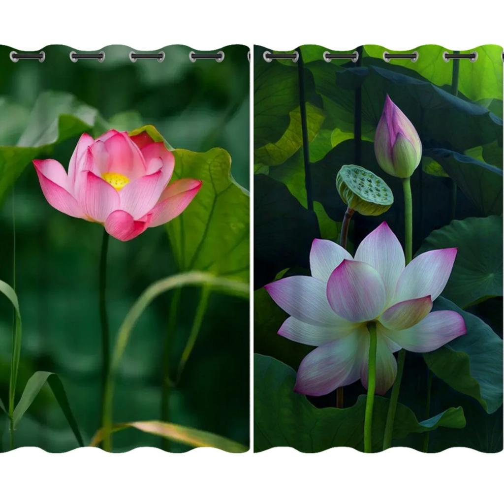 Китайский лотос от пола до потолка, занавеска с высоким затенением, украшение для спальни, гостиной, затемняющая ткань, драпировка в стиле лотоса