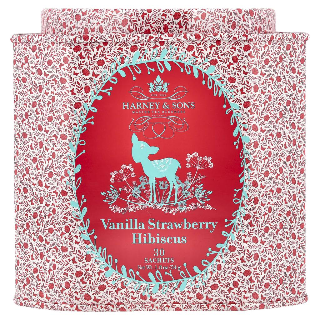 Harney & Sons Ваниль Клубника Гибискус, 30 пакетиков, 54г (1,8 унции)