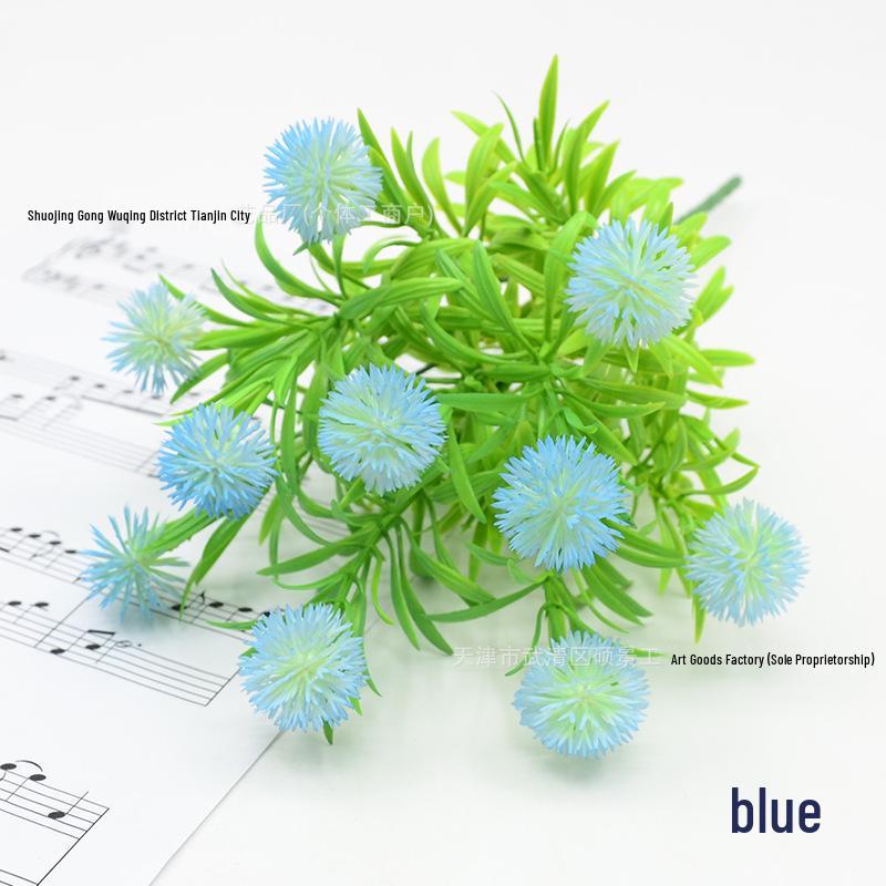 Dandelion Pine Ball Artificial Green Plant Bouquet for Home and Garden Décor