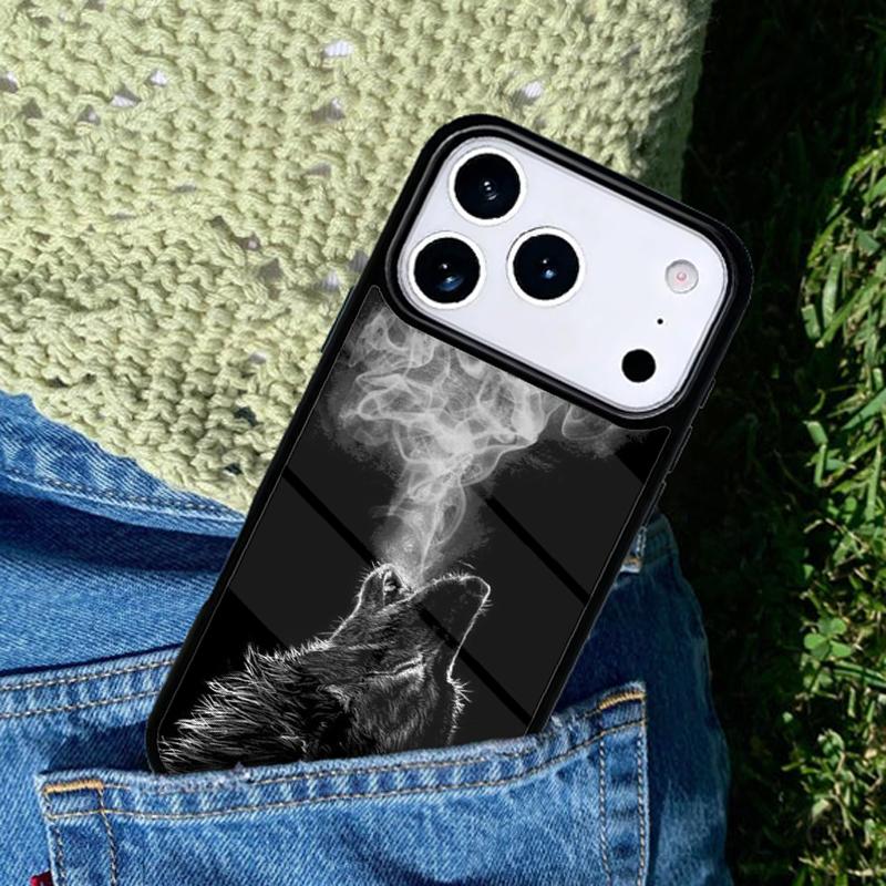 Чехол для телефона с волком для iPhone 17 AIR 16 Pro Max 15 14 Pro 11 12 13 Ударопрочный силиконовый чехол