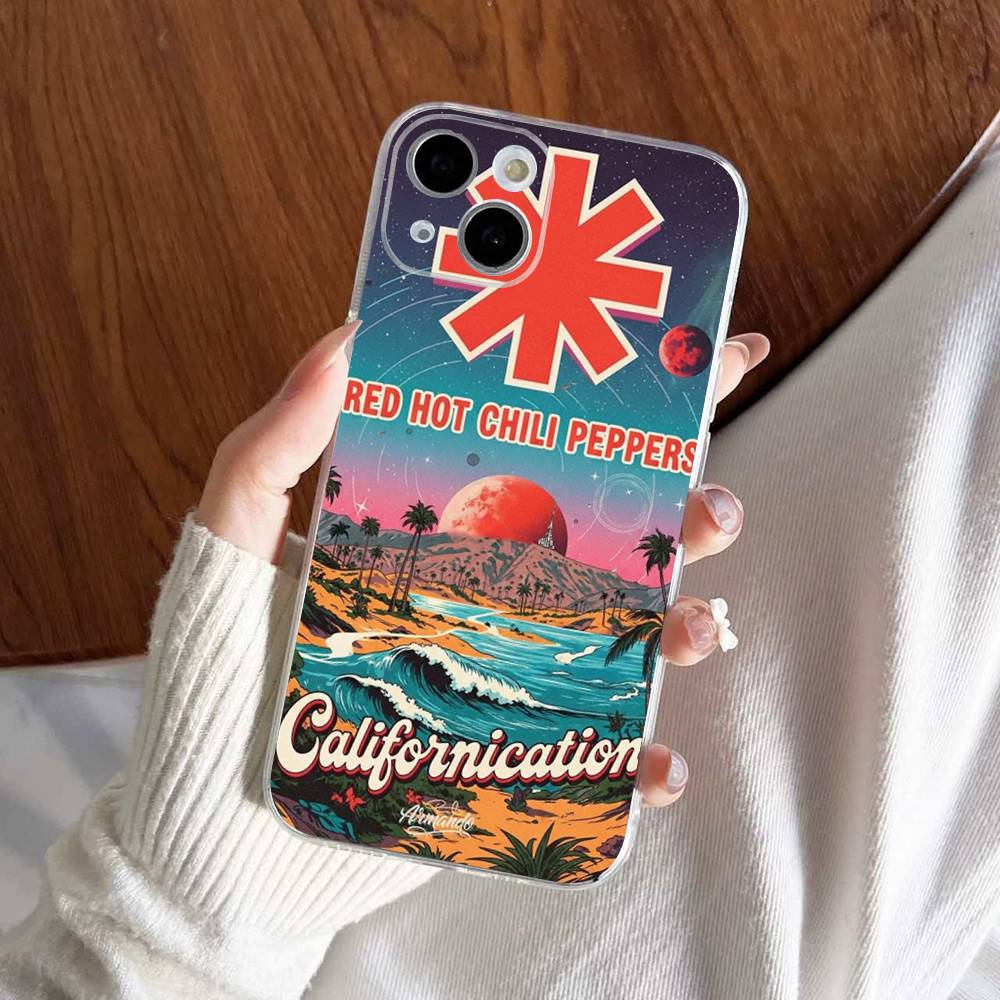 Red Hot Chili Peppers Рок-группа Для IPhone 11 12 13 14 15 16 17 Pro Max Plus Air Прозрачный Прозрачный Ударопрочный Чехол