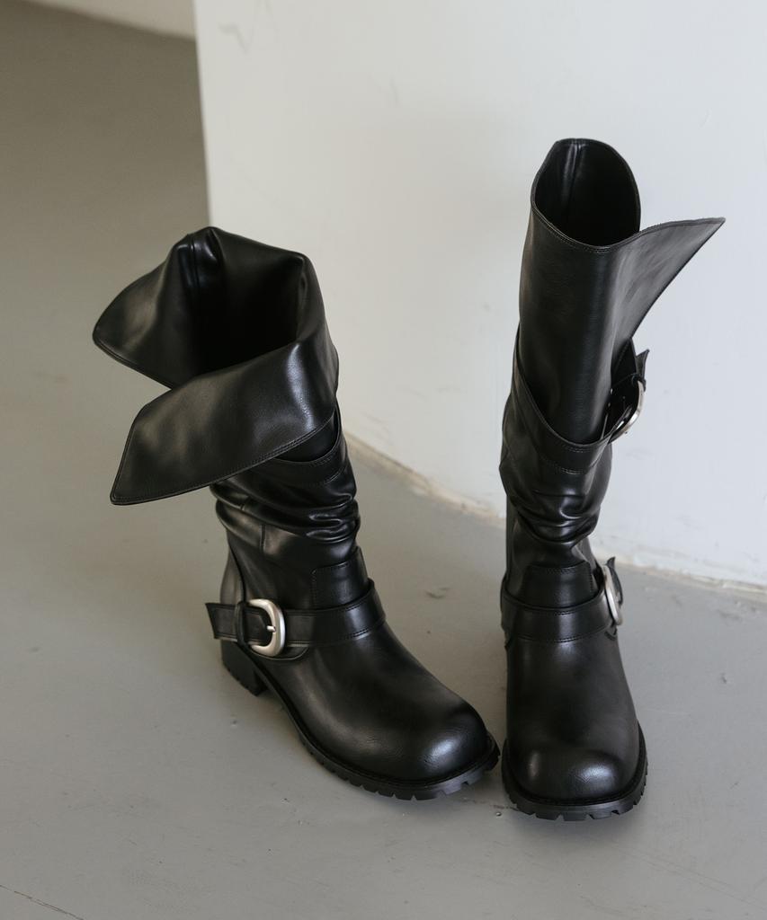 JILL BY JILLSTUART [Rover] Two-Buckle Biker Boots - 2 Colors