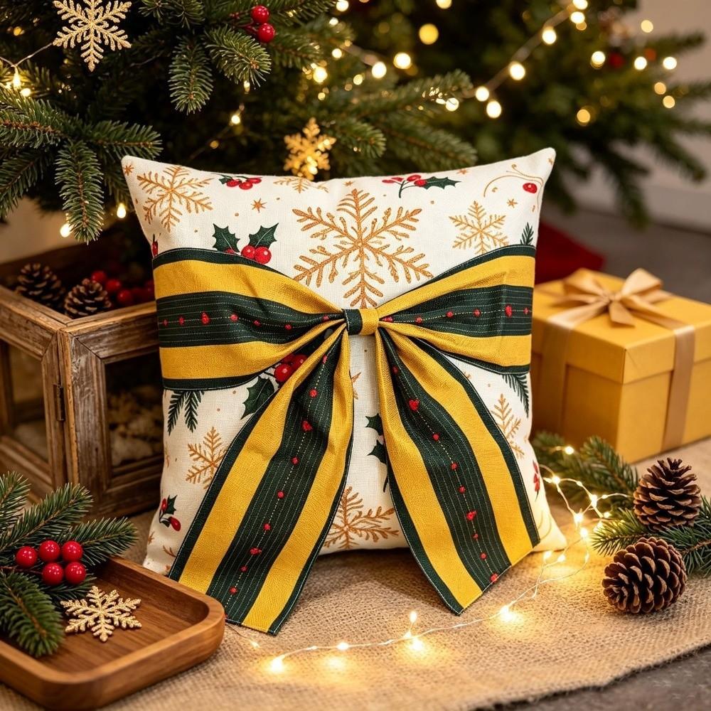 Exquisite Christmas Pillow Cover Snowflake Xmas Tree Pillowslip Throw Cushion Case  Bedroom