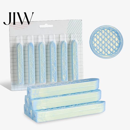 Aurora Color Melting Wax Strips 6PCS Sealing Sticks, Multi-color Gradient Strips, Without Premium for Seal Stamping Core Stamp, Envelopes And