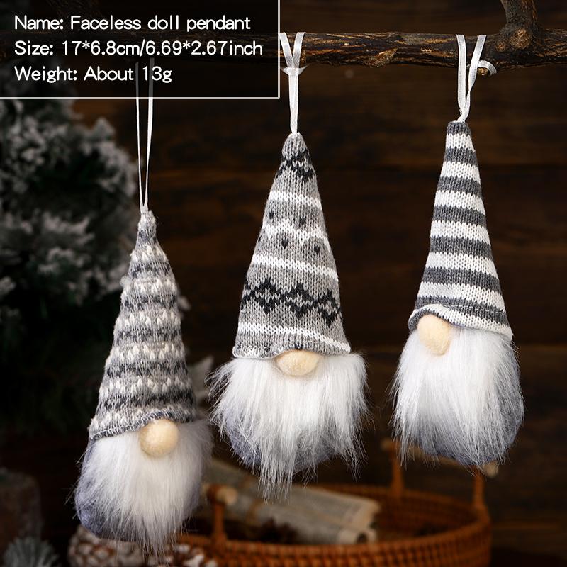 Рождественские украшения Вязаная подвеска Рождественская подвеска Безликая кукла гном старик подвеска Рождественская елка подвеска