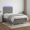 VidaXL Slatted Bed Base with Mattress and LED, Upholstered Bed, Double Bed, Adult Bedroom Interior Bed, 3135582