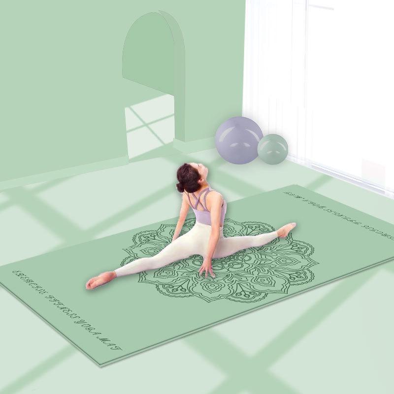 Коврик для фитнес-йоги с амортизацией и звукоизоляцией — идеально подходит для мужчин и женщин, в комплект входят скакалка и ремни