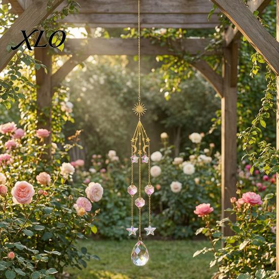 Sophisticated Balcony Decor Crystal Suncatcher, Rainbow Maker Prism Hanging Wind Chime, Pendant Boho Room Decoration for Window, Balcony, Garden,