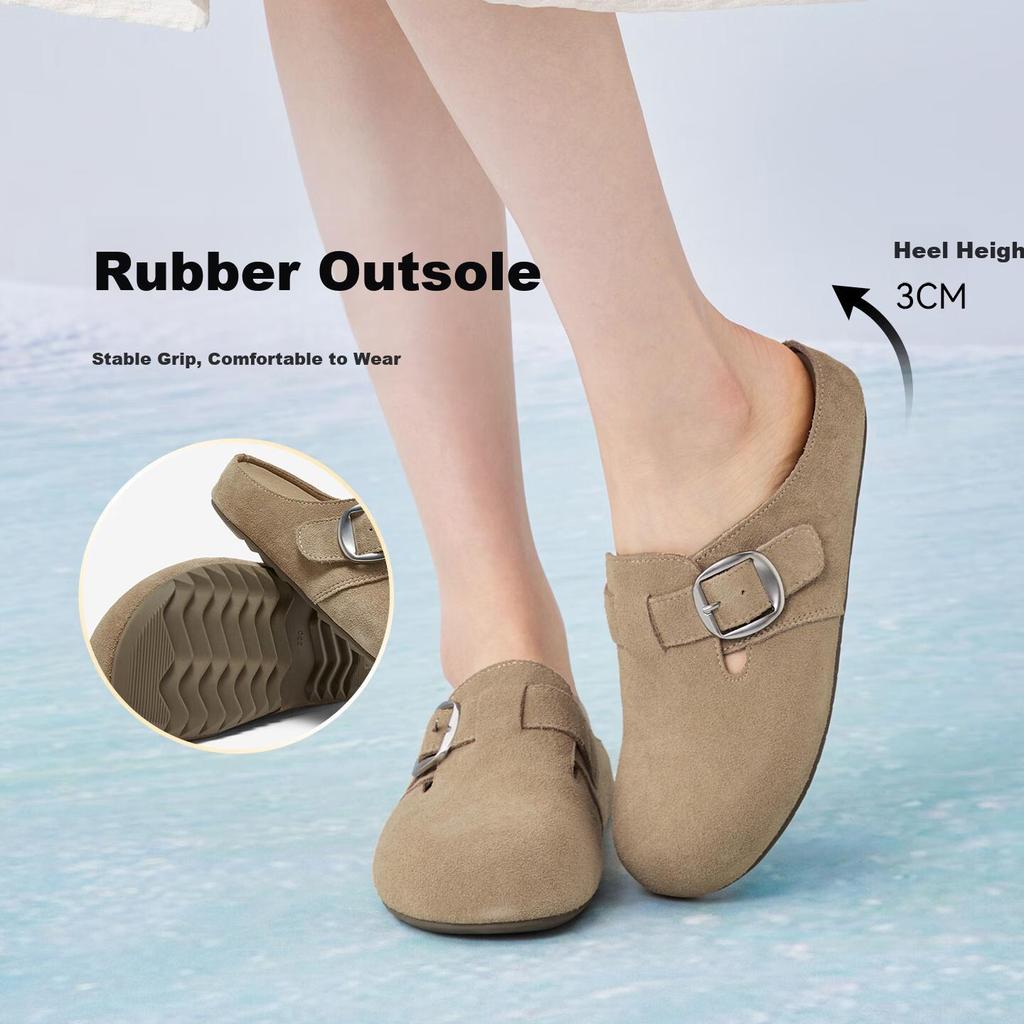 BASTO Flat Casual Open-Toe Slip-On Half Slippers for Women