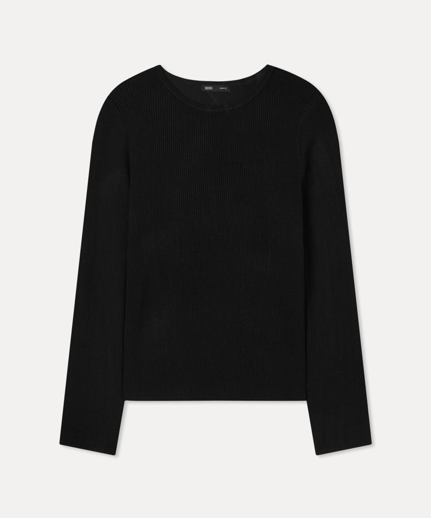 MIXXO Пуловер в рубчик с разрезом на спине_Miwkag440T