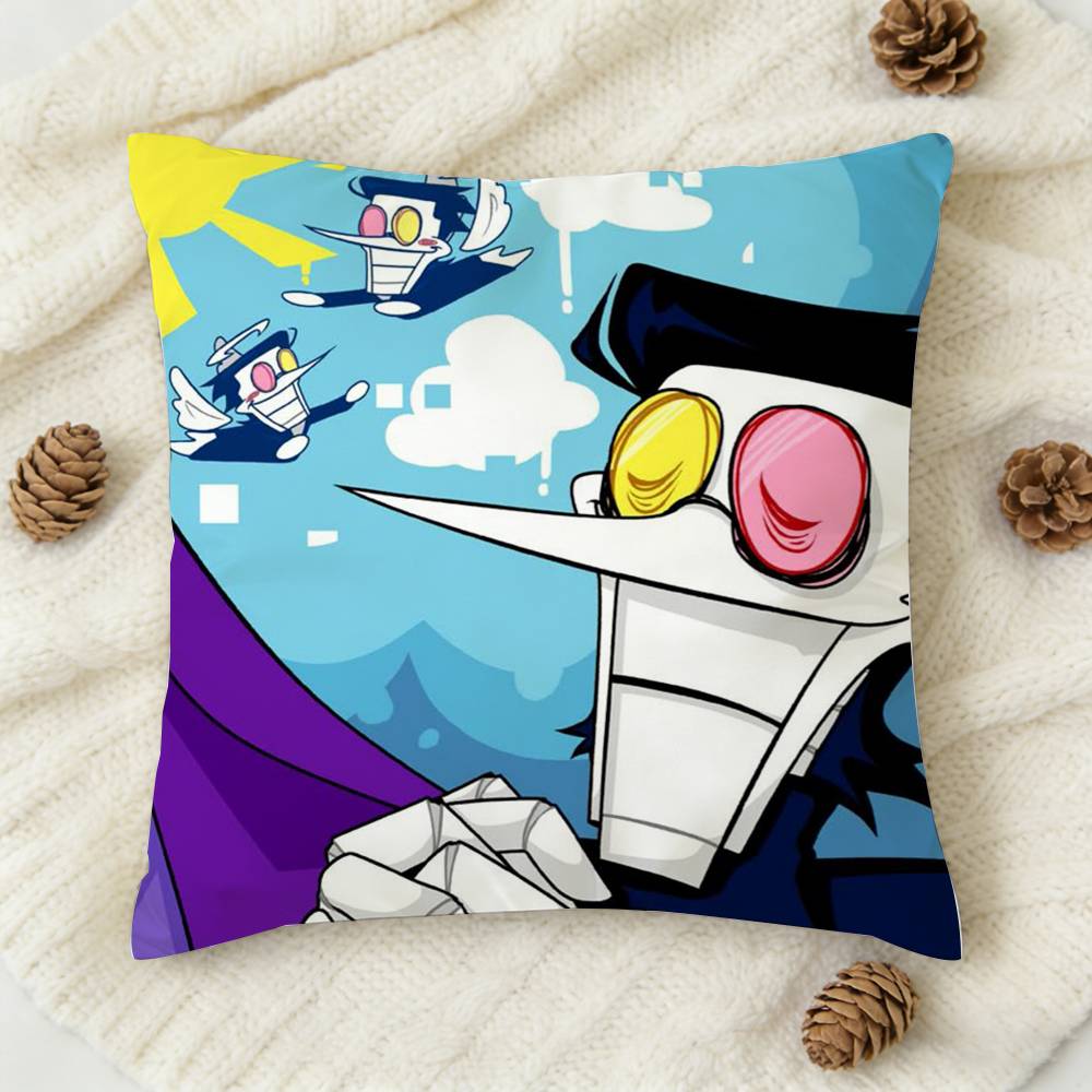 DDeltarune SSpamton Doublesided Printed Square Decorative Cushion Cover for Sofa Living Room Home Decor