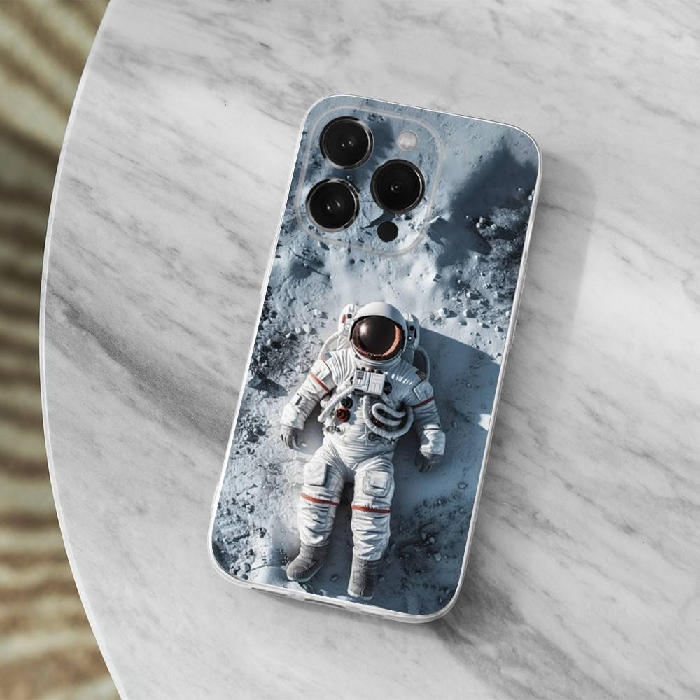 Cute Cartoon Astronaut Case For iPhone X,XS,SE,12,15,Pro,17,Plus,11,Max,13,XR,14,16,Mini,Transparent Soft Cover