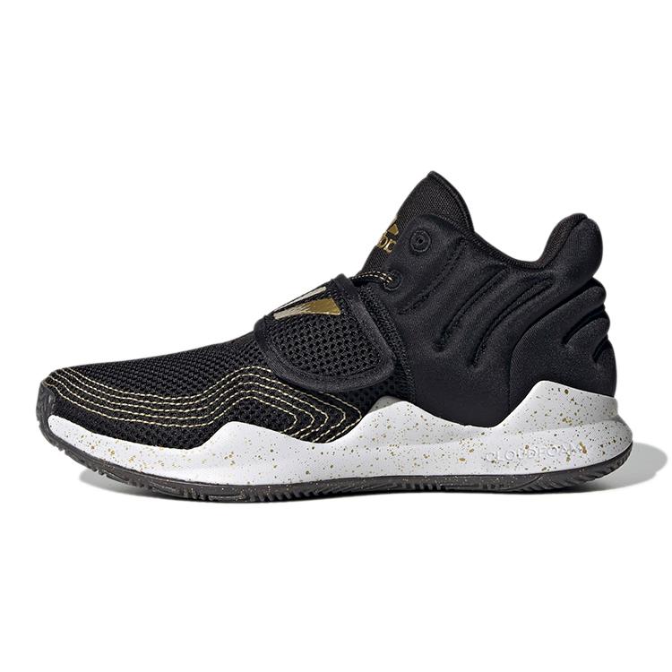 Adidas Deep Threat Primeblue J Abrasion Resistant Low top Children's Basketball Shoes Black Gold S29014