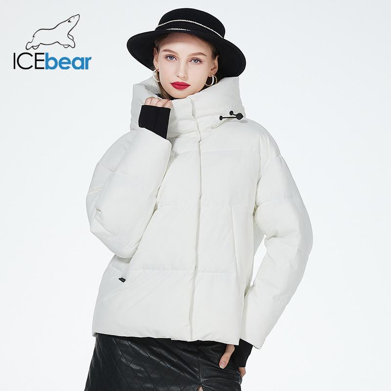 ICEbear 2023 новые зимние куртки, короткие стильные ветрозащитные хлопковые пальто с капюшоном для женщин GWD3708I