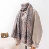 Ethnic Style Scarf Women's Winter High End Mid Length Printed Shawl To Prevent Cold and Keep Warm Imitation Cashmere Scarf