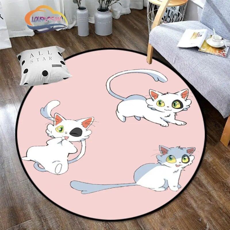 Круглый ковер с рисунком аниме Suzume, декоративный круглый коврик с 3D принтом для детей или девочек, коврик для спальни, гостиной