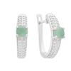 Silver Earrings with Natural Emerald 1.528ct, Cubic Zirconia (2163534)