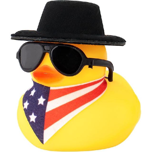 wonuu Rubber Duck Car Ornaments Yellow Duck Car Dashboard Decorations with Propeller Helmet for Christmas Decor and Home Decorations for Adults