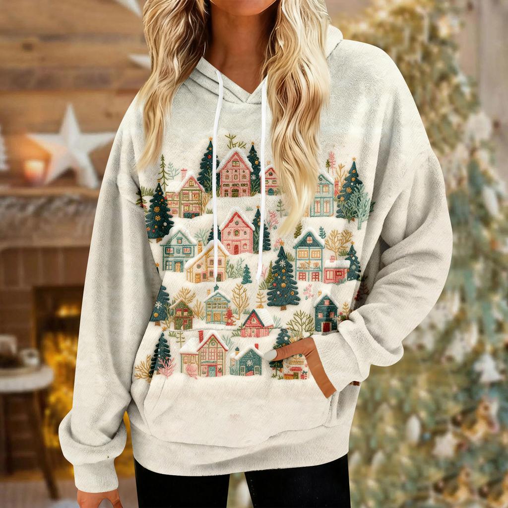 Hoodies For Women Oversized Winter Plush Cute Sweatshirts Pullover Trendy Fall Winter Clothes