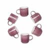 COFFEE TEA MUGS MUG SET 6 PIECES 350ml PURPLE-PLUM CERAMIC