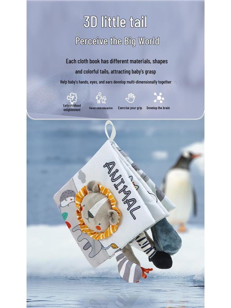 Aipinqi Baby Black & White Visual Cloth Book – Tear-Resistant Pop-Up Cognitive Toy for Early Education