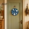 Spring Home Decoration Wooden Daisy Welcome Sign for Front Door, Rustic Farmhouse Hanging Wall Decor Door Hanger with Hemp Rope, Wood Plaque Entrance