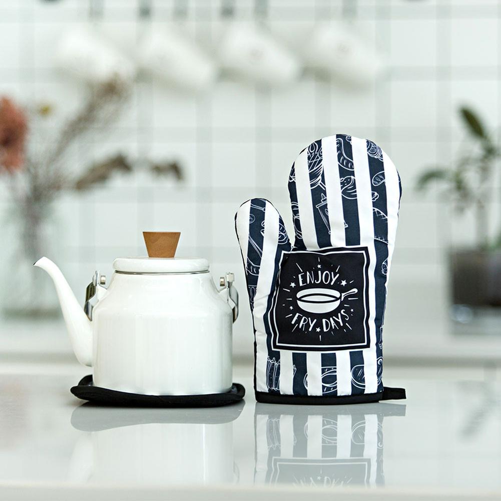 2Pcs Oven Mitts Pot Holders Sets Cute Print Heat Resistant Kitchen Mittens Cooking Gloves For Microwave BBQ Baking Grilling
