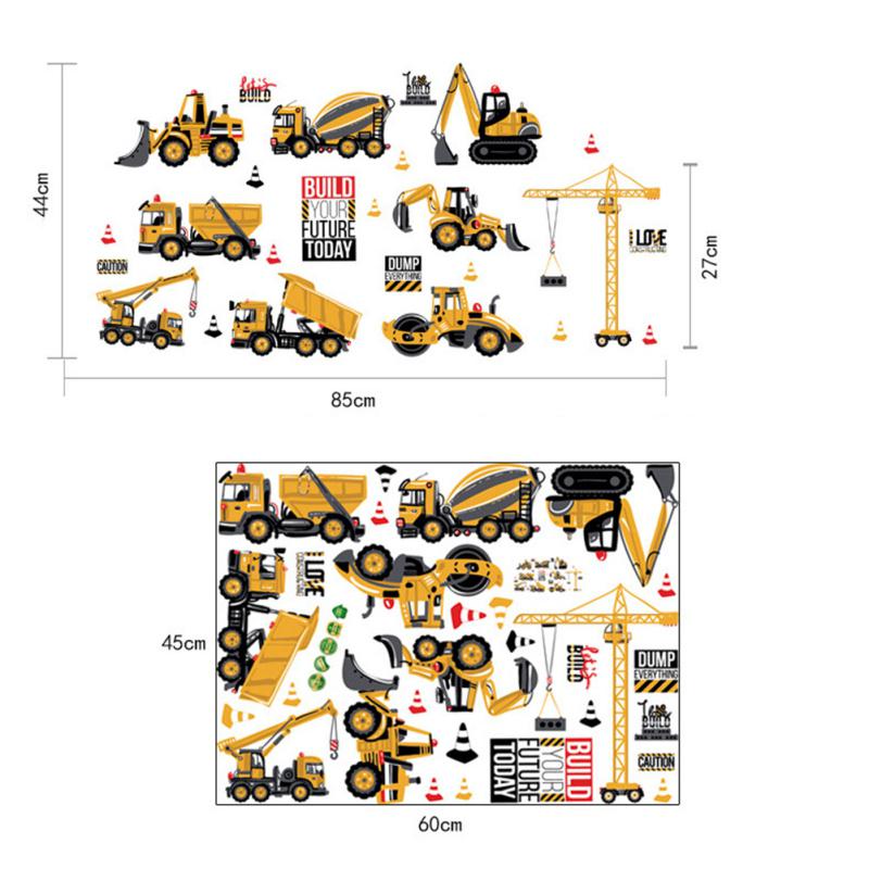 Tractor Engineering Car Pattern Children Room Decoration Cute Kindergarten Wall Decoration Stickers