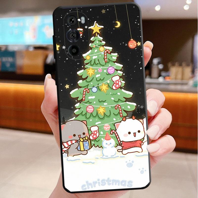 Christmas Aesthetic Cartoon Phone Case For Motorola Edge 50 40 Pro 60 50 40 30 Ultra Neo Fusion Moto G Play G Stylus G Power G