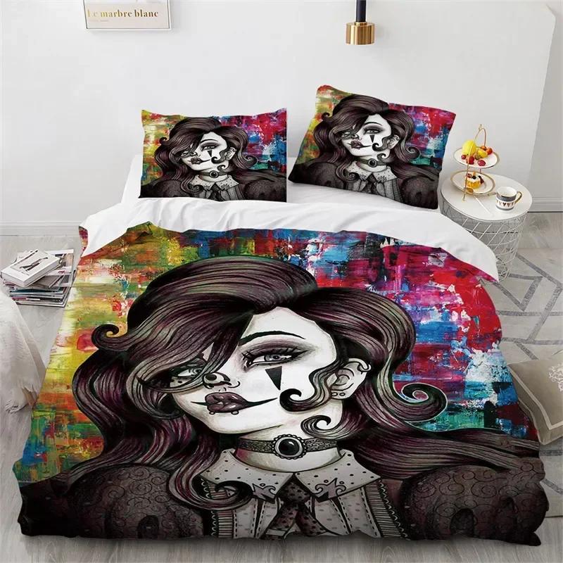 3D Print Skull Vintage Sugar Skull Girl Comfortable Duvet Cover Pillowcase Bedding Set Children Bedroom Decoration Home Textile