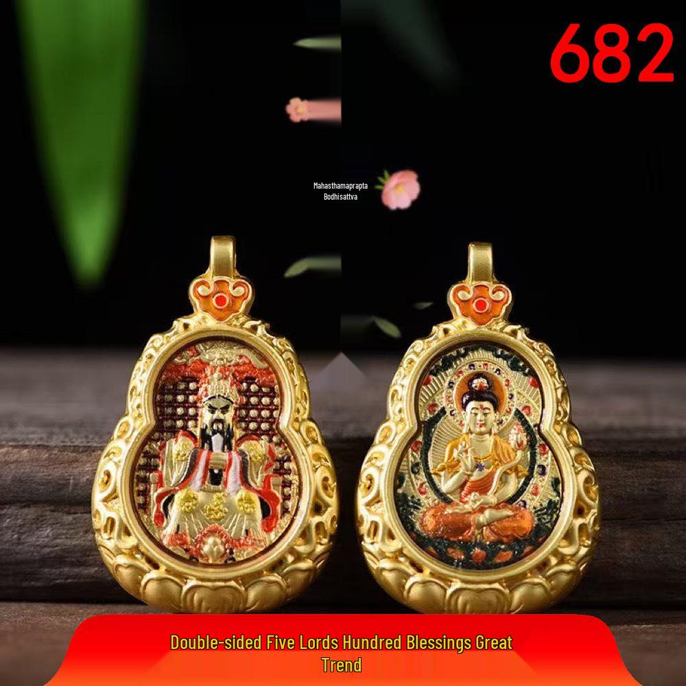 Любимый товар продавца: Бестселлер Мини Тханка Подвеска-тыква из титановой стали с материалом, сохраняющим цвет, Двусторонний дизайн защитника.