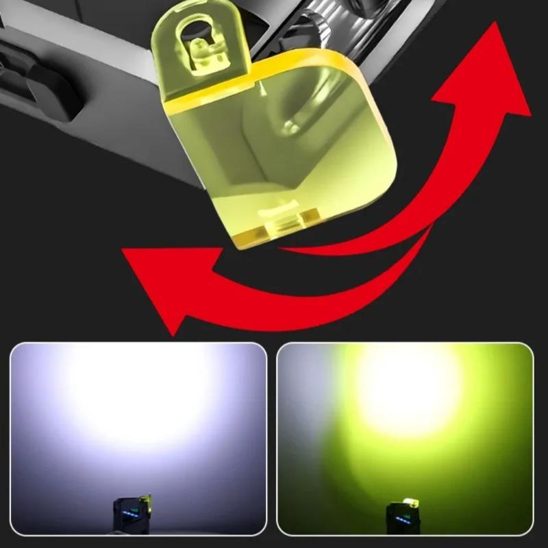 Портативный светодиодный рабочий фонарь RGB, перезаряжаемый, из алюминиевого сплава, магнитный, 15 режимов освещения, многофункциональный, для кемпинга, УФ-свет