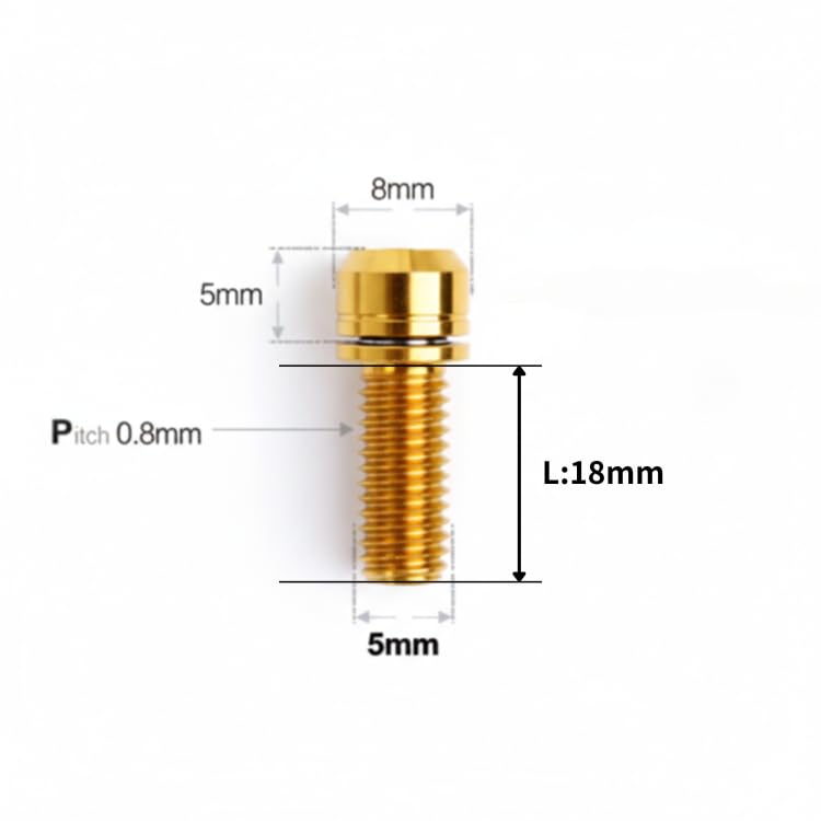 Велосипедные легкие титановые болты крепления выноса TC4 T25 Золотые S-PARTS (S-Parts) Высокая прочность (6 шт.)